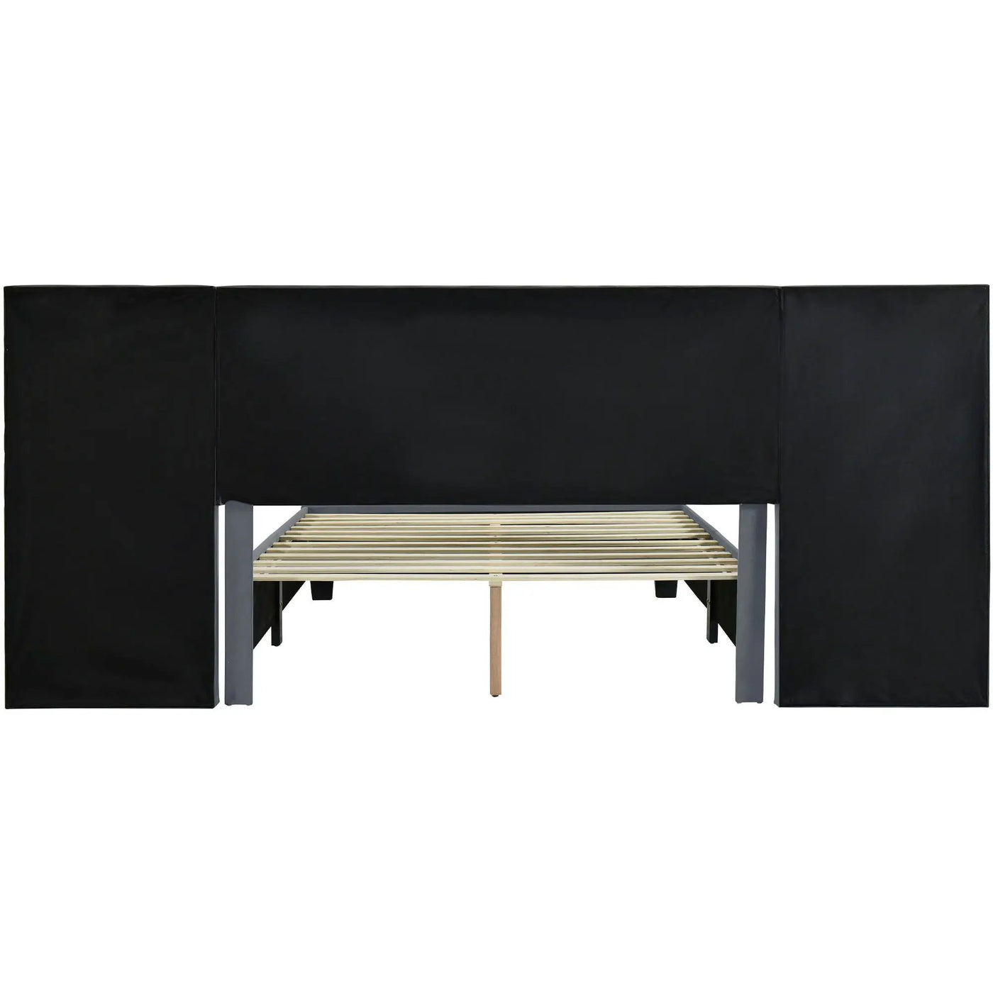 Upholstered Platform Bed With Big Headboard by Unique Piece Furniture