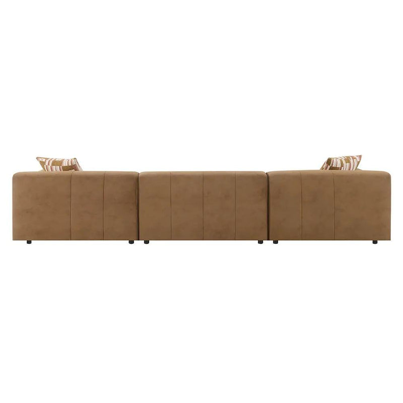 Zoey - Modular - LF Arm Chair With Pillow - Chocolate Suede by Unique Piece Furniture