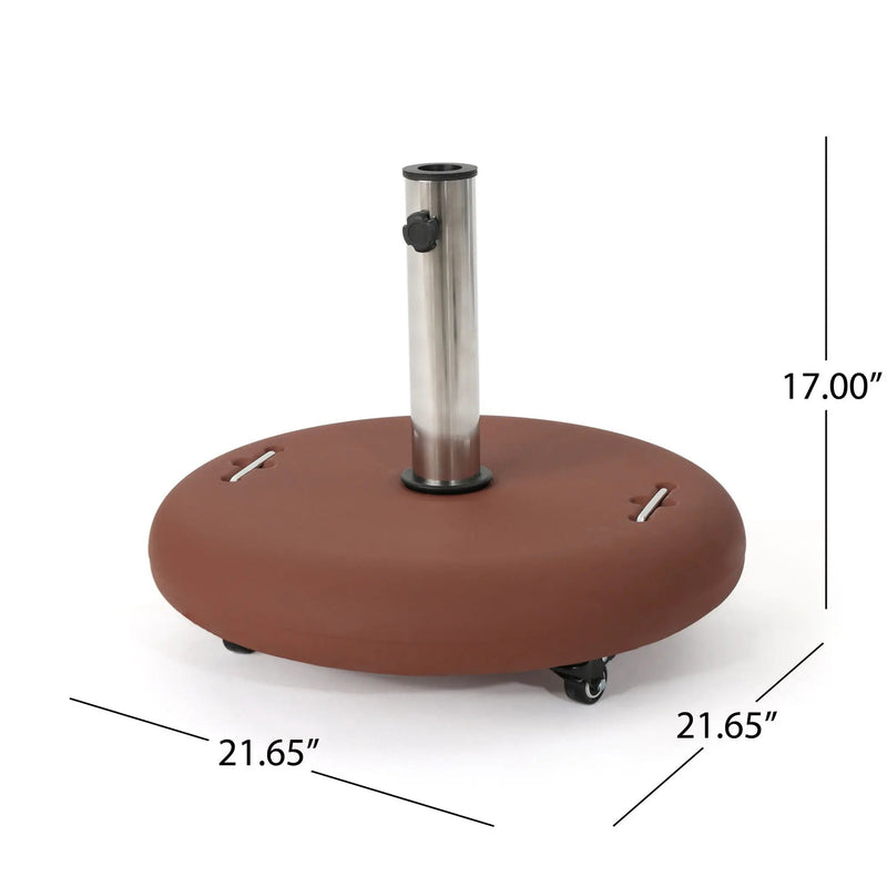 Wheelie - Round Umbrella Base with Stainless Steel Holder by HouseOfZazla