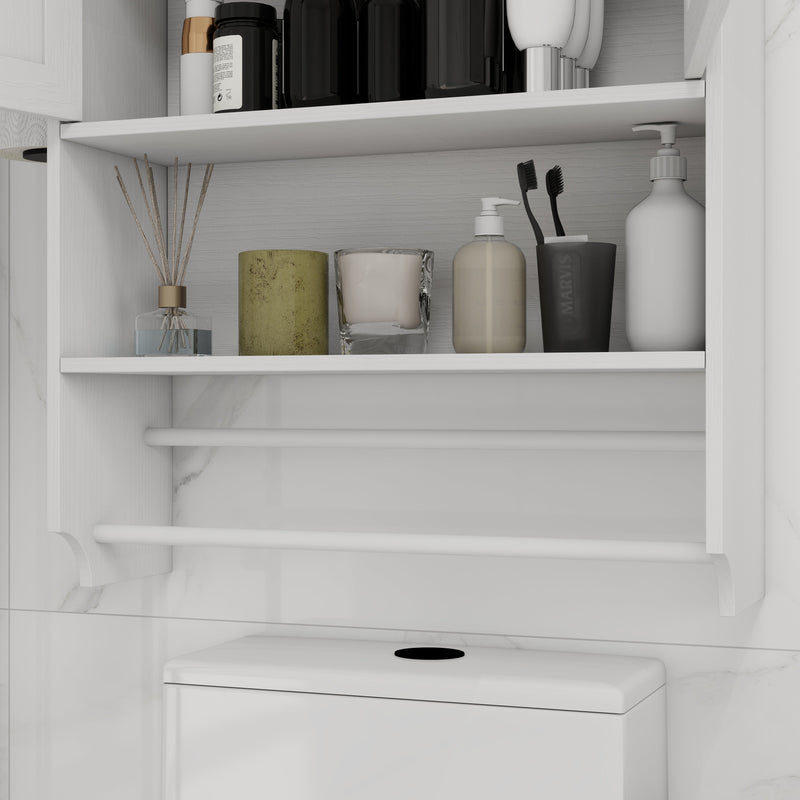 Bathroom Wall Cabinet with Doors, Adjustable Shelf, Towel Bar, and Paper Holder by HouseOfZazla