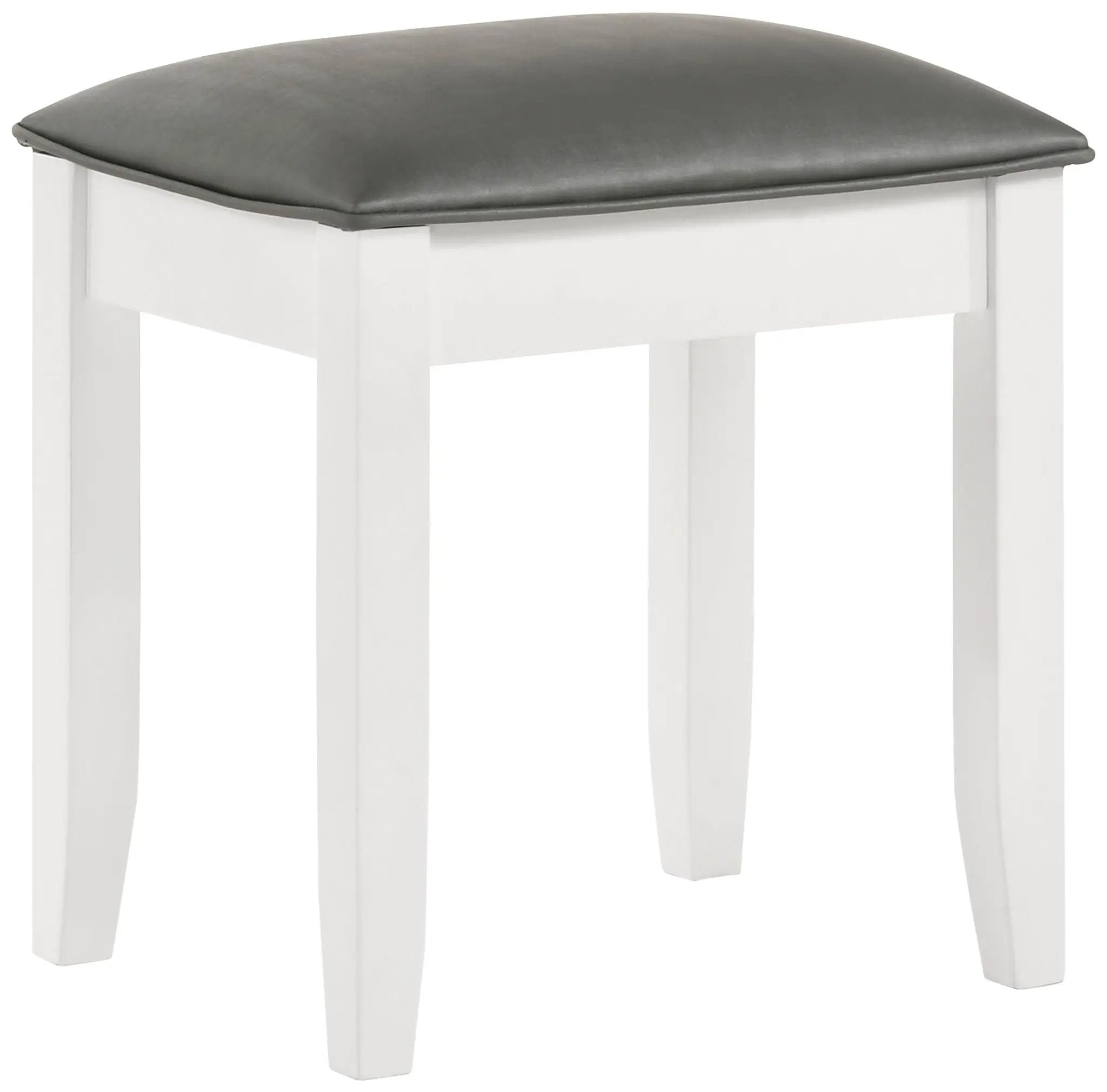 Felicity Upholstered Vanity Stool Metallic and Glossy White by Unique Piece Furniture