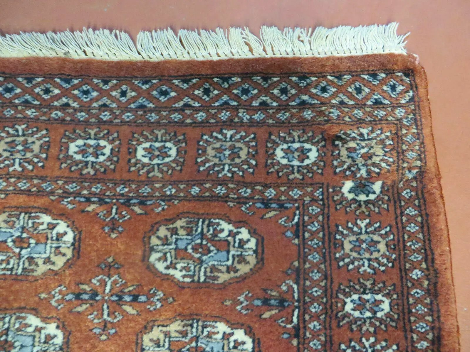 3' X 4' Vintage Handmade Pakistan Turkoman Bokhara Fine Woven Wool Rug by Jewel Rugs