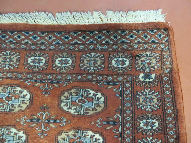 3' X 4' Vintage Handmade Pakistan Turkoman Bokhara Fine Woven Wool Rug by Jewel Rugs