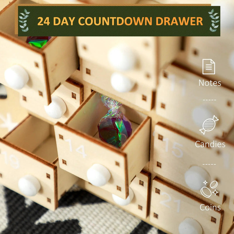 HOMCOM Christmas Advent Calendar with 24 Countdown Drawers by HouseOfZazla