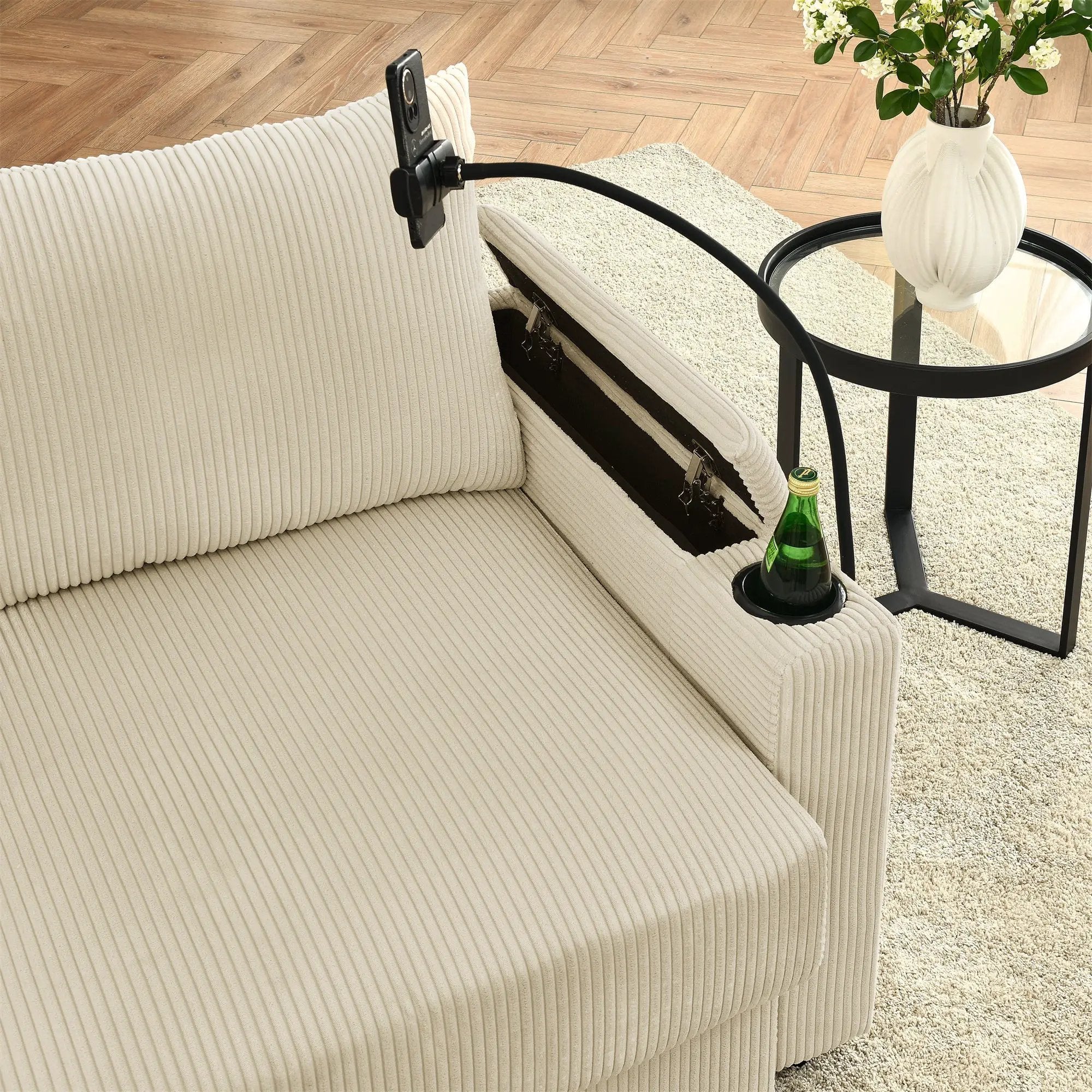 Modern U-Shaped Couch with Storage and Ottomans by HouseOfZazla