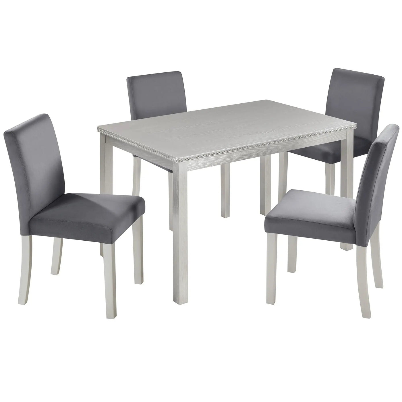Dining Table Set, Table With A Rectangular Table And Upholstered Chairs by Unique Piece Furniture