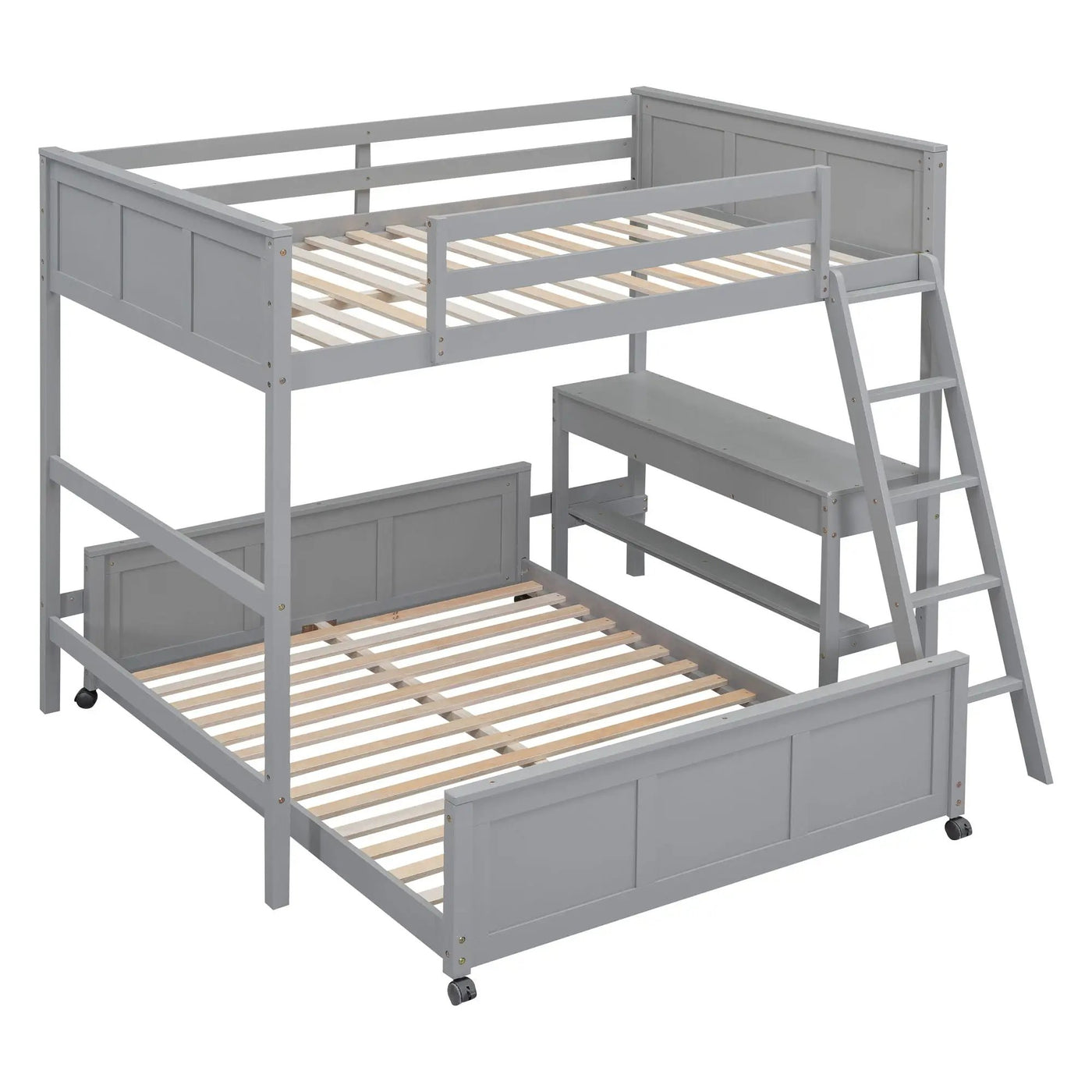 Full Over Full Bunk Bed With Desk by Unique Piece Furniture