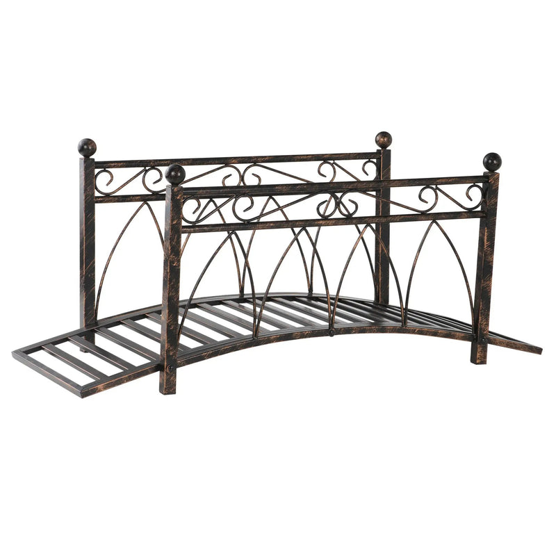 Outsunny 3.3' Metal Arch Zen Garden Bridge with Safety Siderails by HouseOfZazla