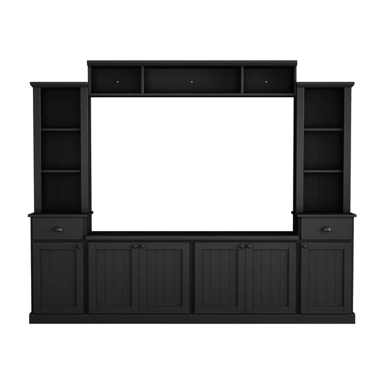 Minimalist Entertainment Wall Unit Set With Bridge For TVs Up To 75" by HouseOfZazla