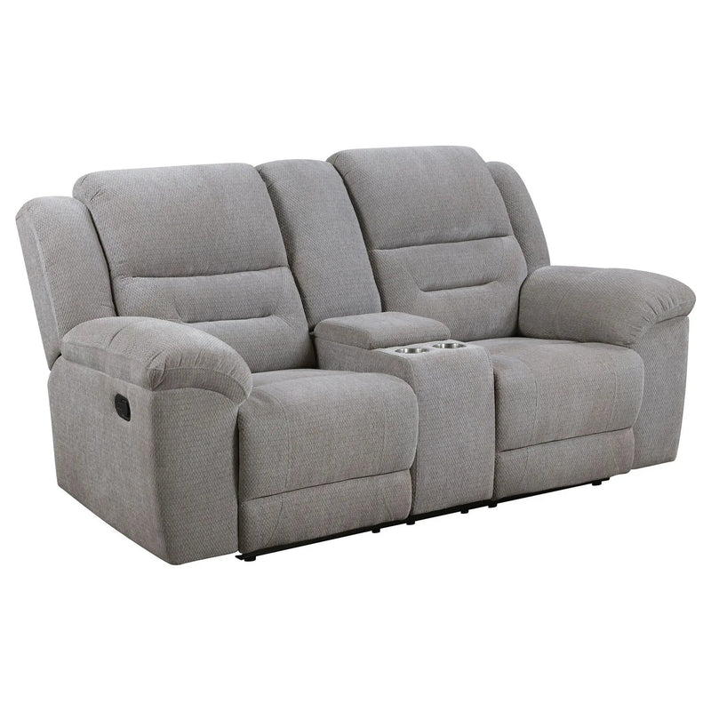 Gilson 2-piece Chenille Upholstered Reclining Sofa Set Grey by Unique Piece Furniture