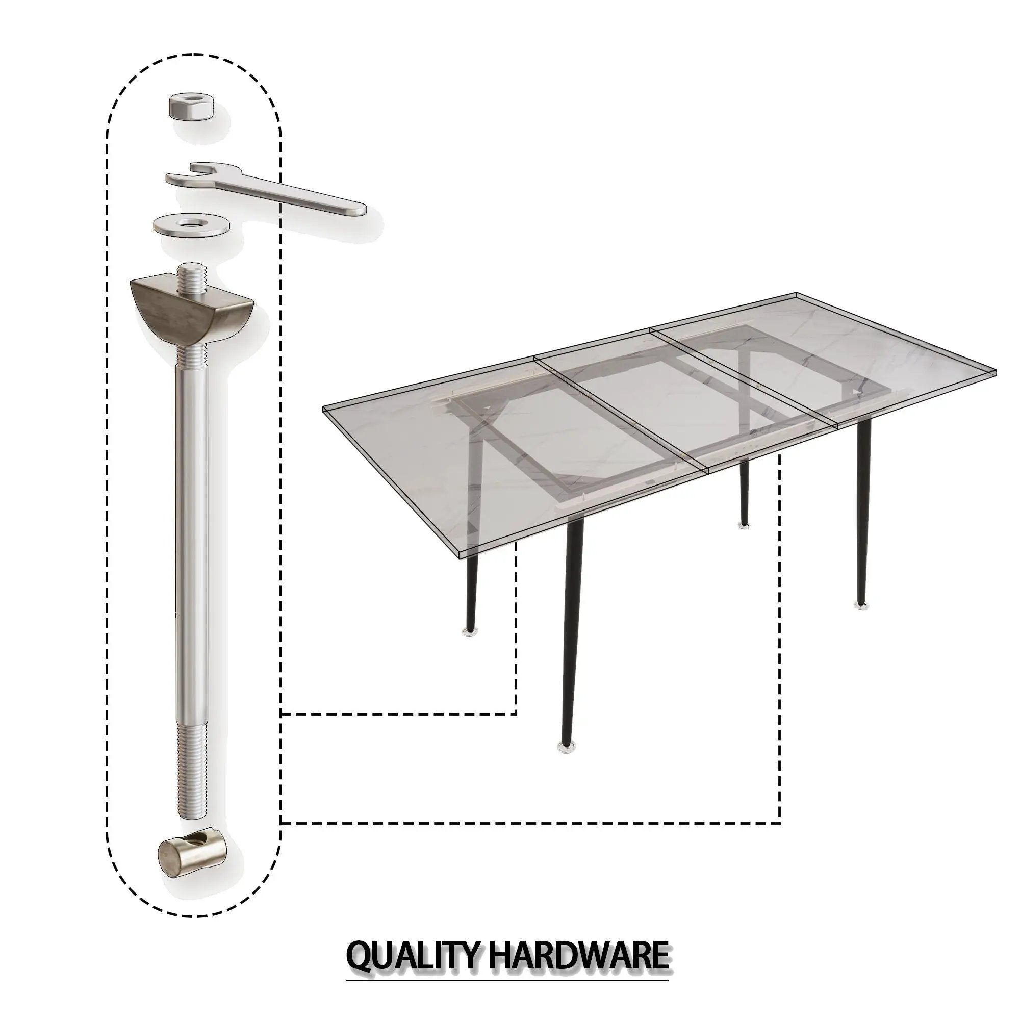 Modern Extendable Dining Table And Chair Set For 2 - 6 People by HouseOfZazla