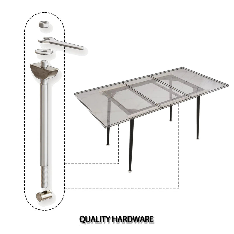 Modern Extendable Dining Table And Chair Set For 2 - 6 People by HouseOfZazla