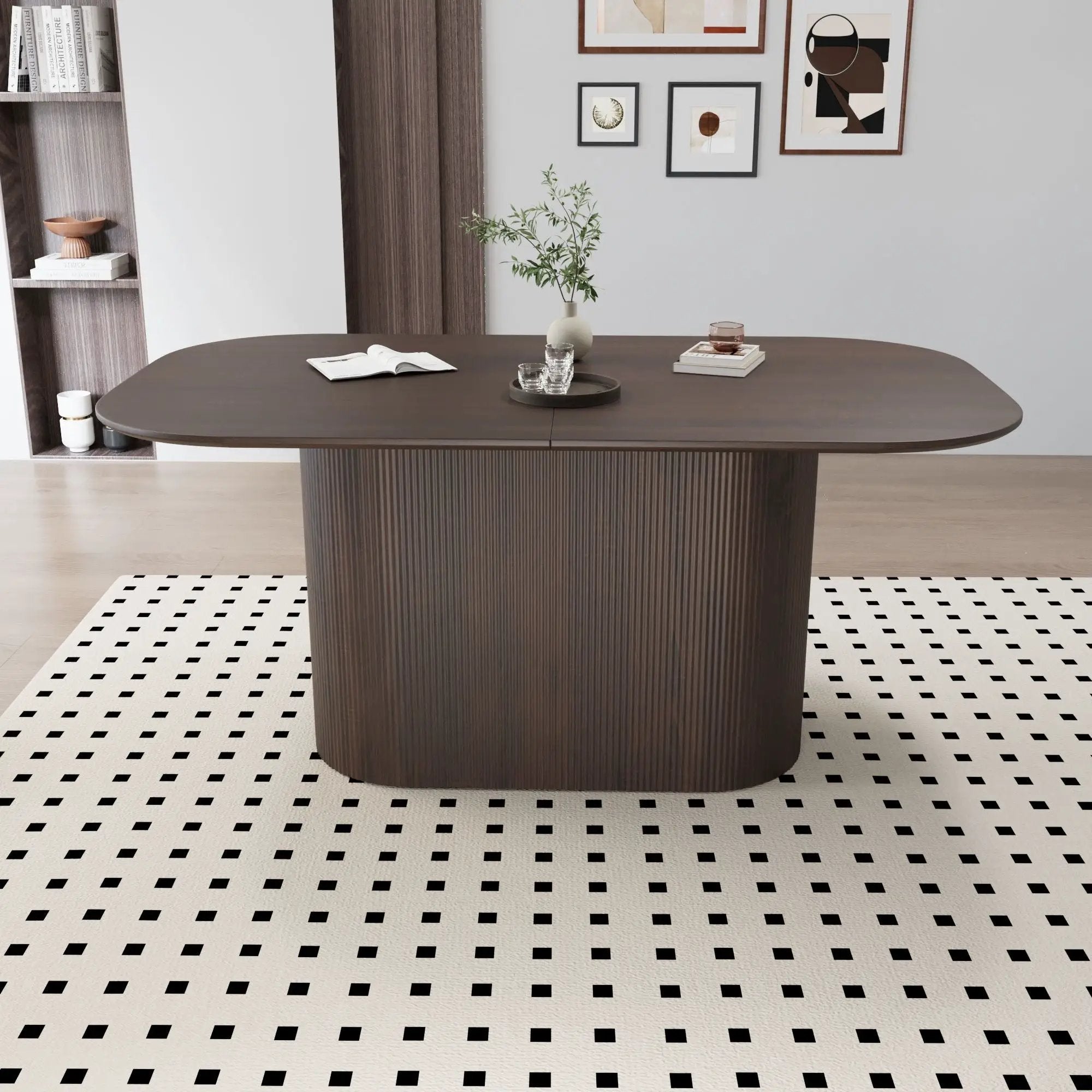 Modern Dining Table With Vertical Striped Legs by HouseOfZazla
