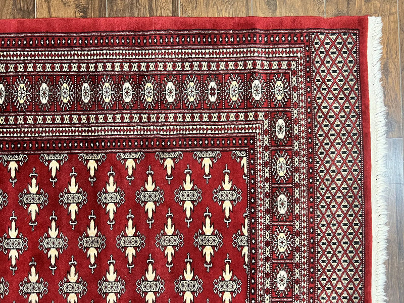 Pakistani Turkoman Bokhara Rug 6x9, Fine Wool Vintage Hand Knotted Handmade Yamud Oriental Carpet 6 x 9, Red Turkoman Rug, Tribal Rug by Jewel Rugs
