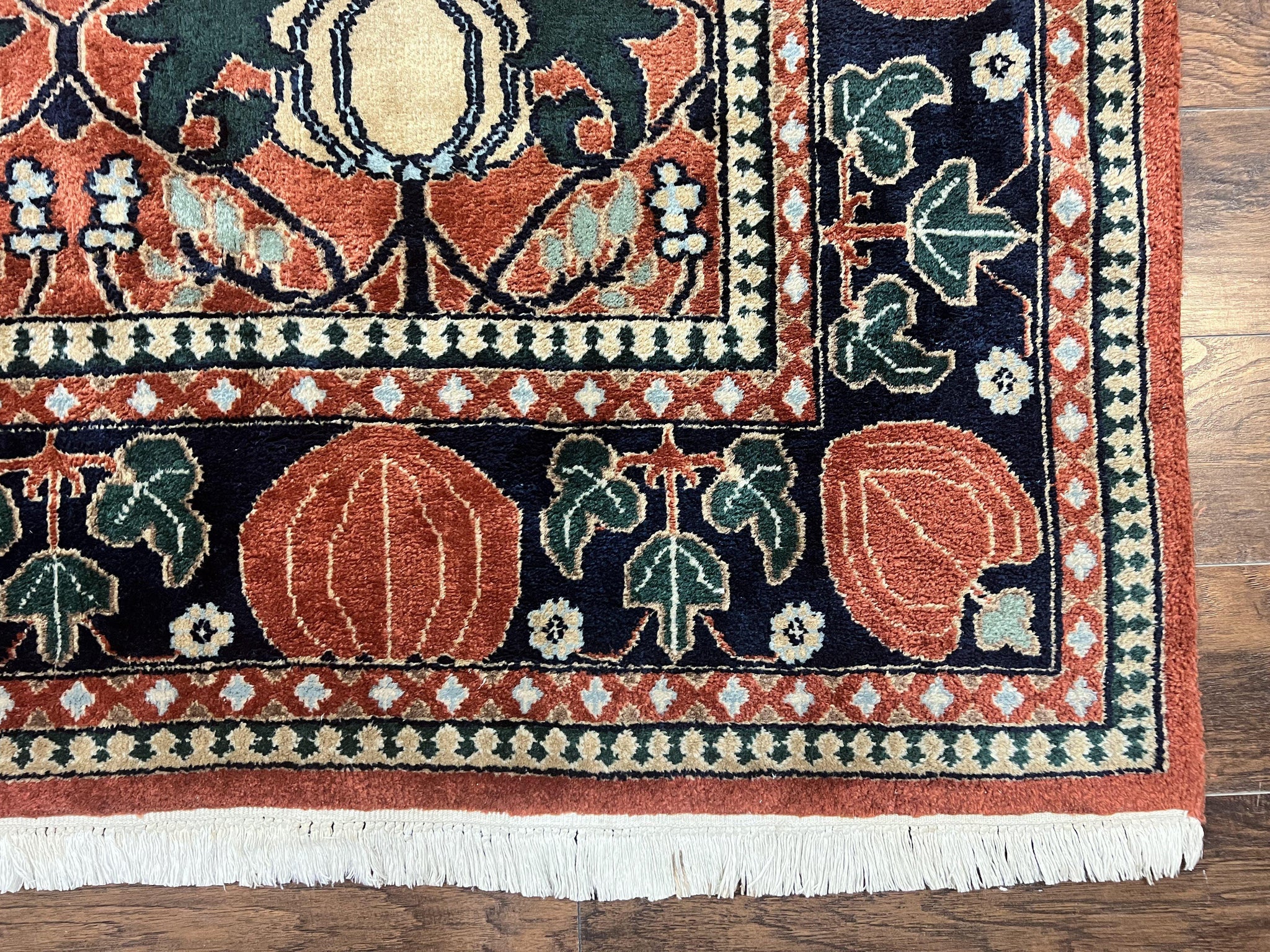 Indo Persian Bidjar Rug 8x10, Red and Black, Handmade Vintage Wool Carpet by Jewel Rugs