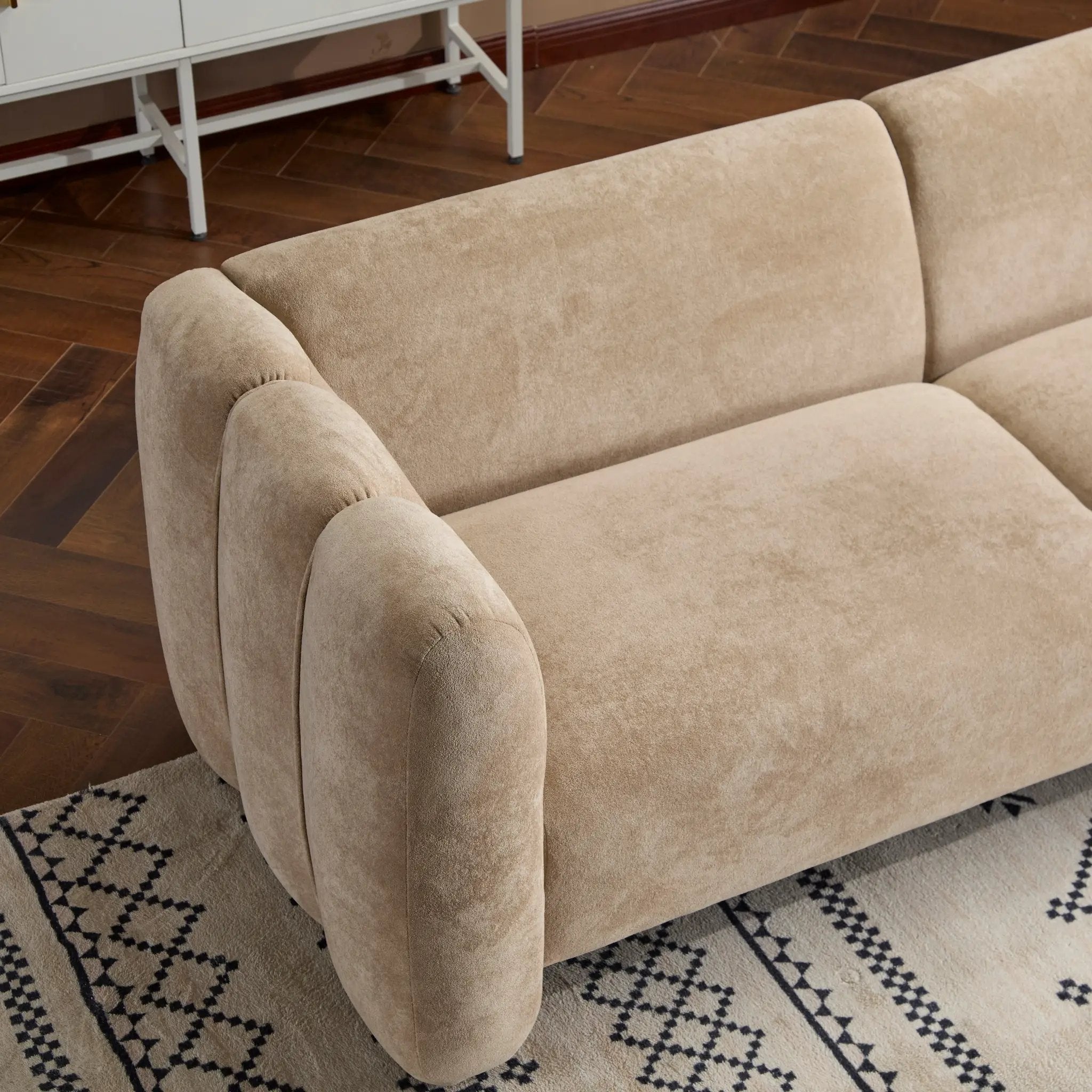 Tonson 83" 3-Seater Velvet Sofa, Wave Design by HouseOfZazla