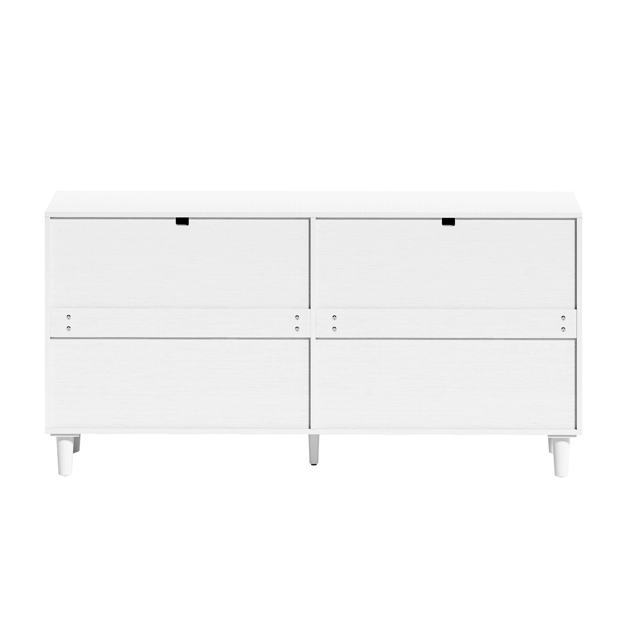 Rattan Dresser With 6 Drawers, Wooden Legs & Metal Handle