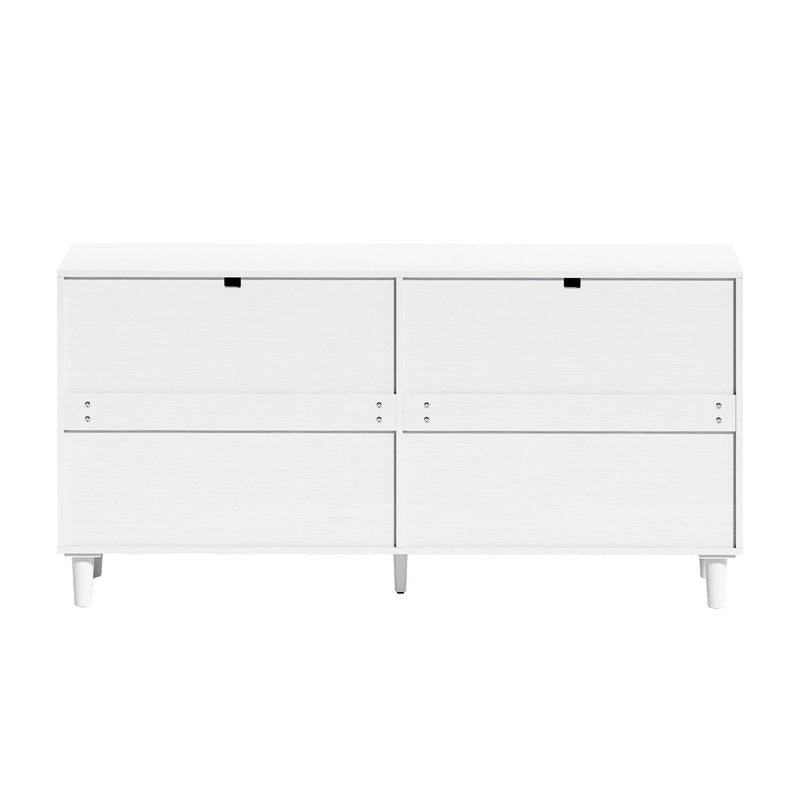Rattan Dresser With 6 Drawers, Wooden Legs & Metal Handle