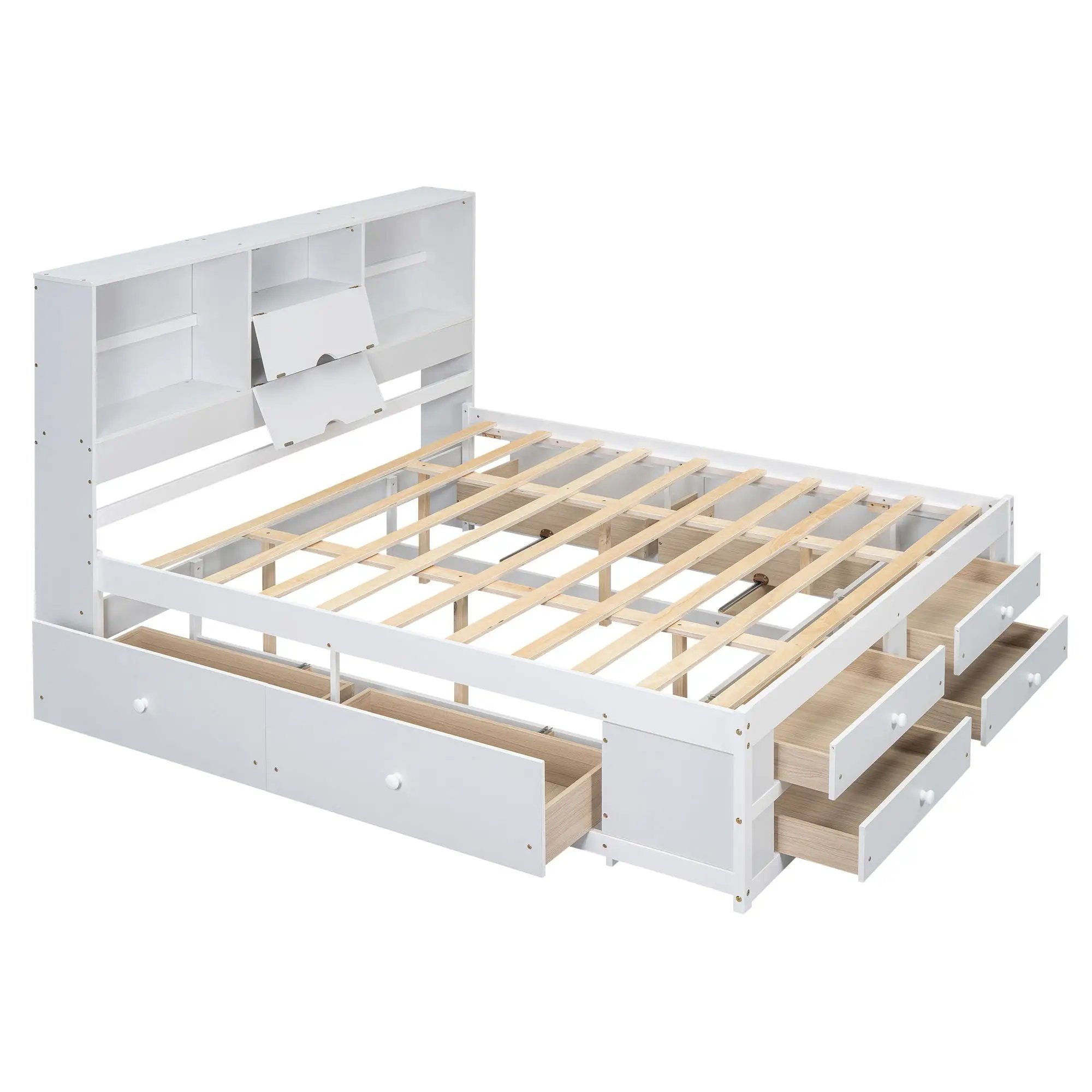 Platform Bed With Storage Headboard And 8 Drawers by Unique Piece Furniture