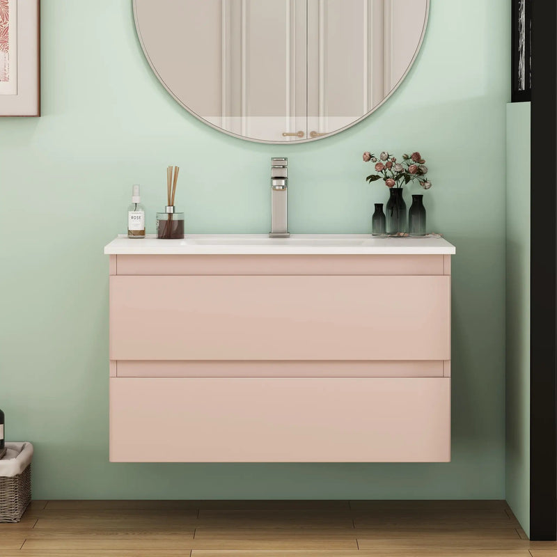 32-Inch Wall-Mounted Bathroom Vanity With Sink Combo by HouseOfZazla