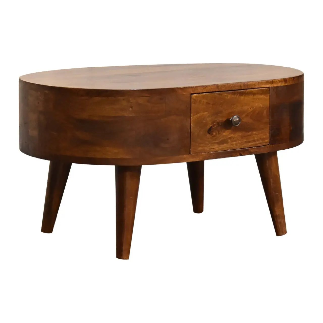 Mini Rounded Coffee Table - Chestnut by HouseOfZazla