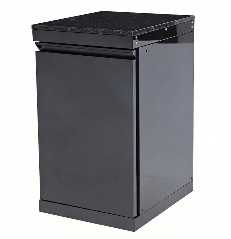 Black Single-door Storage Locker Outdoor Kitchen Islands by HouseOfZazla