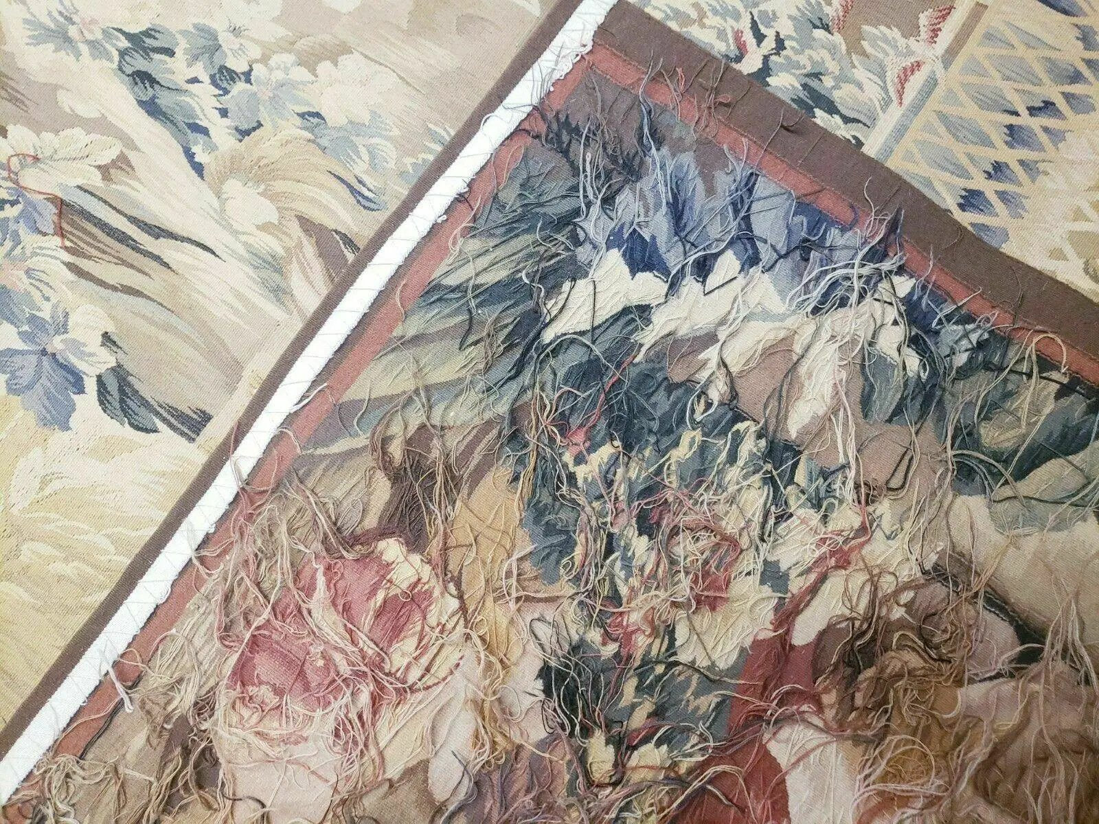 4' X 6' Tapestry French Design Handmade Aubusson Weave Nature One Of A Kind by Jewel Rugs