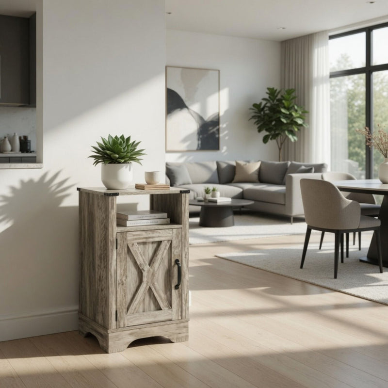 Farmhouse Nightstand, Charging Station & Storage by HouseOfZazla