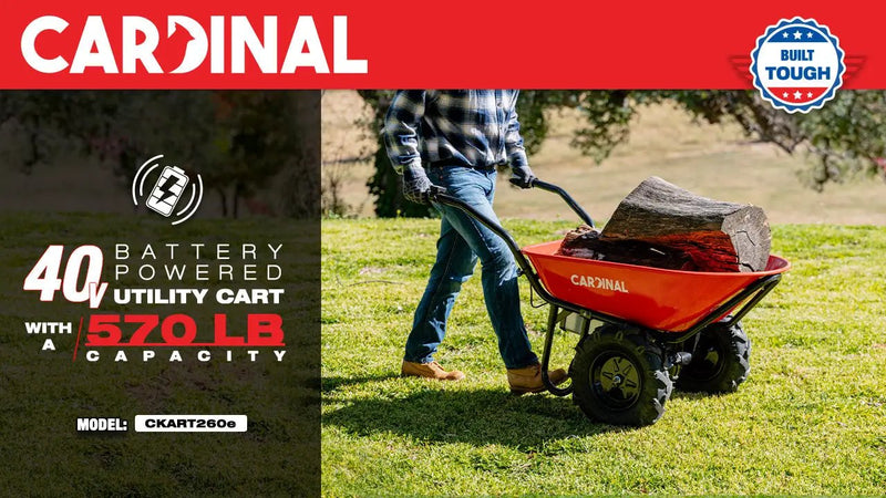 Electric Utility Cart 40V Battery-Powered Wheelbarrow 570-lb. Bucket Capacity by Tomahawk Power