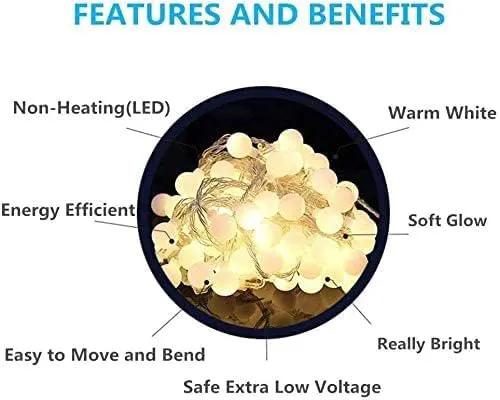 Globe String Lights Plug in 65.6 Feet 150 led,8 Modes Fairy String Lights,Indoor String Lights for Bedroom,Classroom,Outdoor String Lights for Patio,Garden,Party,Wedding-Warm White by GreenHaven Gardens