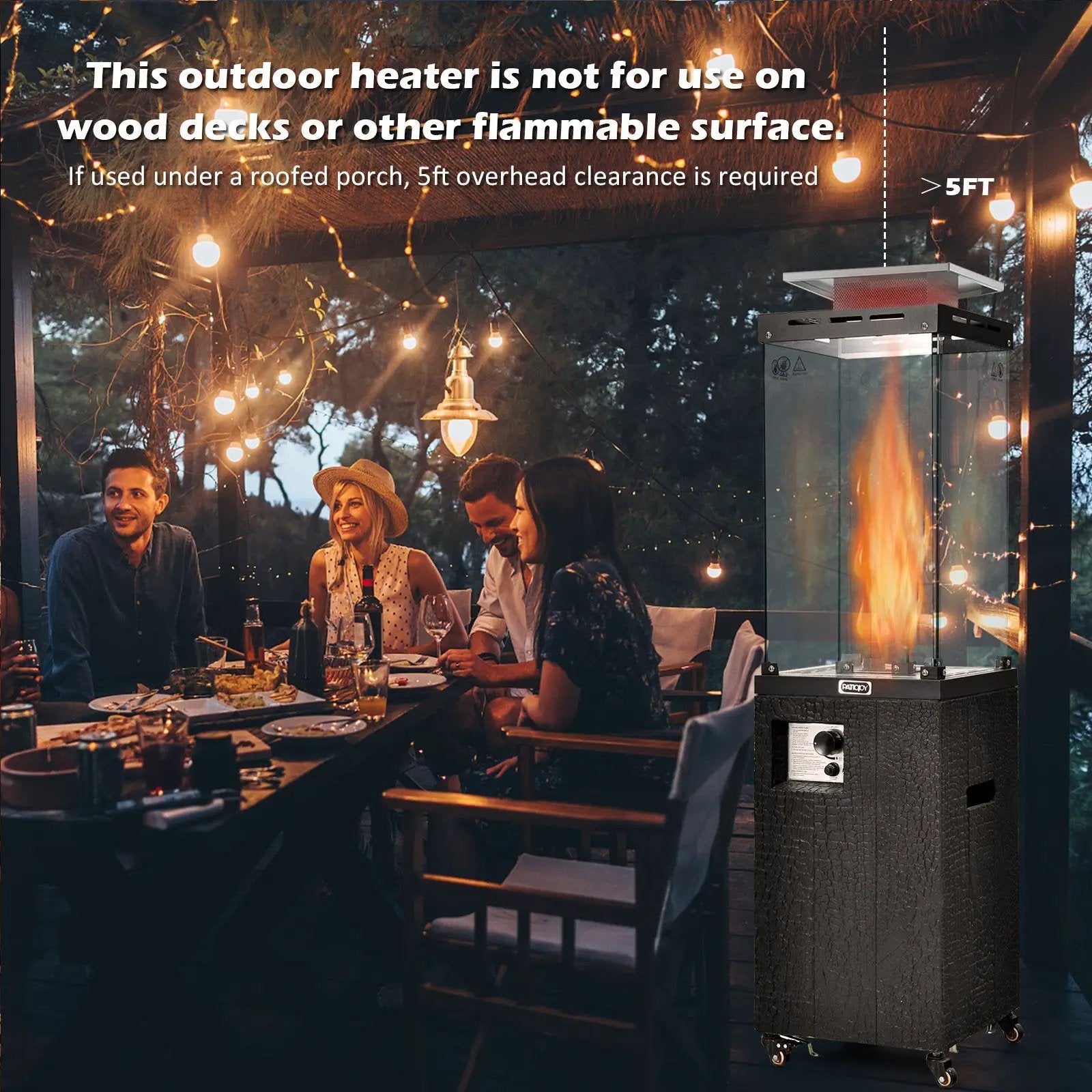 41 000 BTU Propane Patio Heater with Metal Hood by DirectDeals