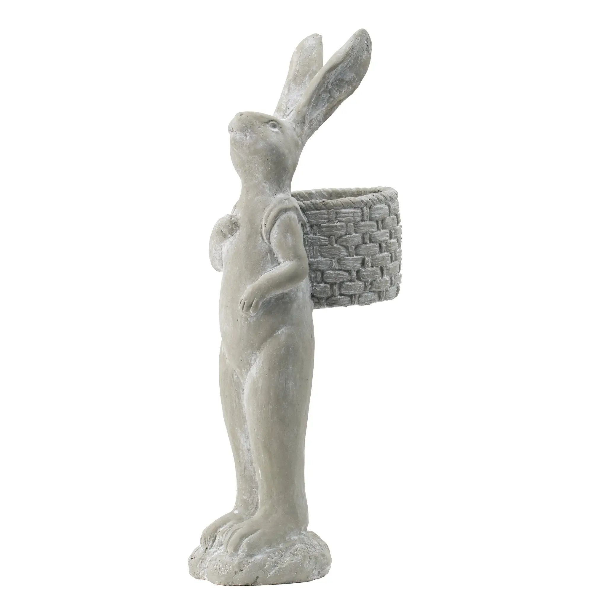 8.5x5.5x19.5" Tall Cement Rabbit Planter by HouseOfZazla