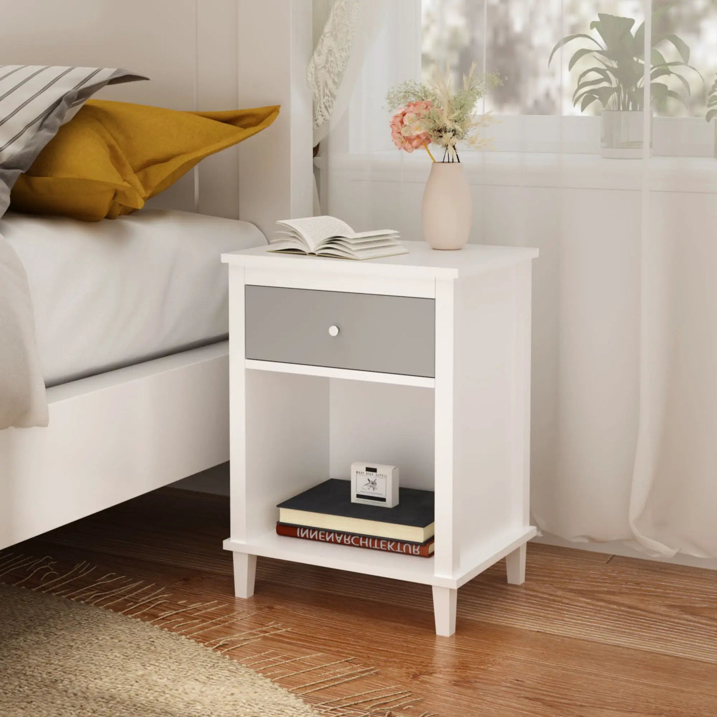 Nightstand With 1 Drawer 1 Shelf by HouseOfZazla