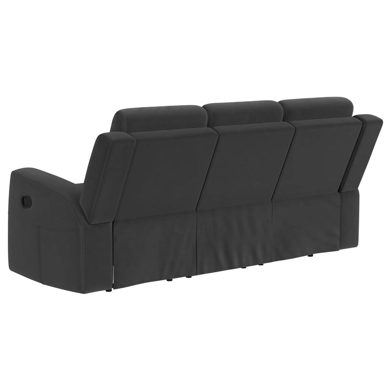 Brentwood 3-piece Upholstered Reclining Sofa Set Charcoal by Unique Piece Furniture
