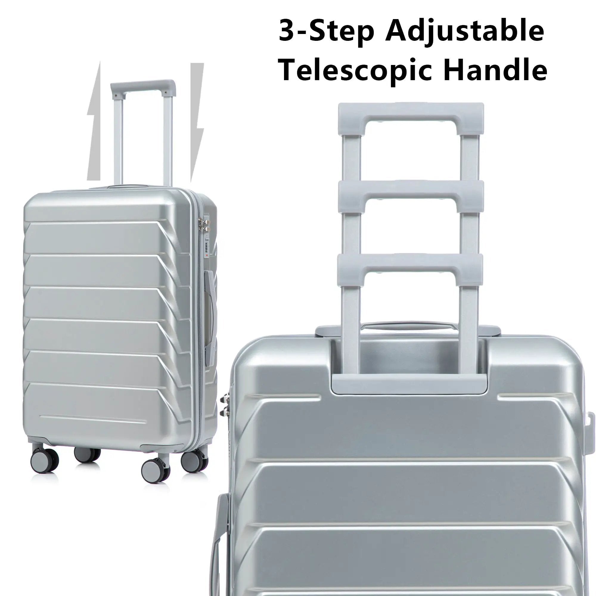 3-Piece ABS Spinner Wheel Luggage Set with Combination Lock by HouseOfZazla