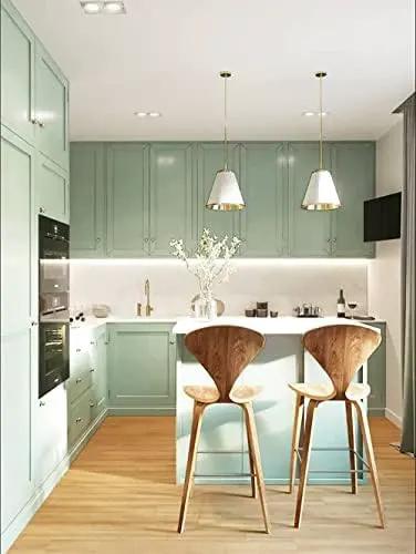 Dimoon 118''x17.7'' Green Peel and Stick Wallpaper Contact Paper Modern Self Adhesive Wall Paper Removable Renter Friendly Textured Solid Color Shelf Cabinet Vinyl Roll (118''x17.7'',Light Green) by GreenHaven Gardens