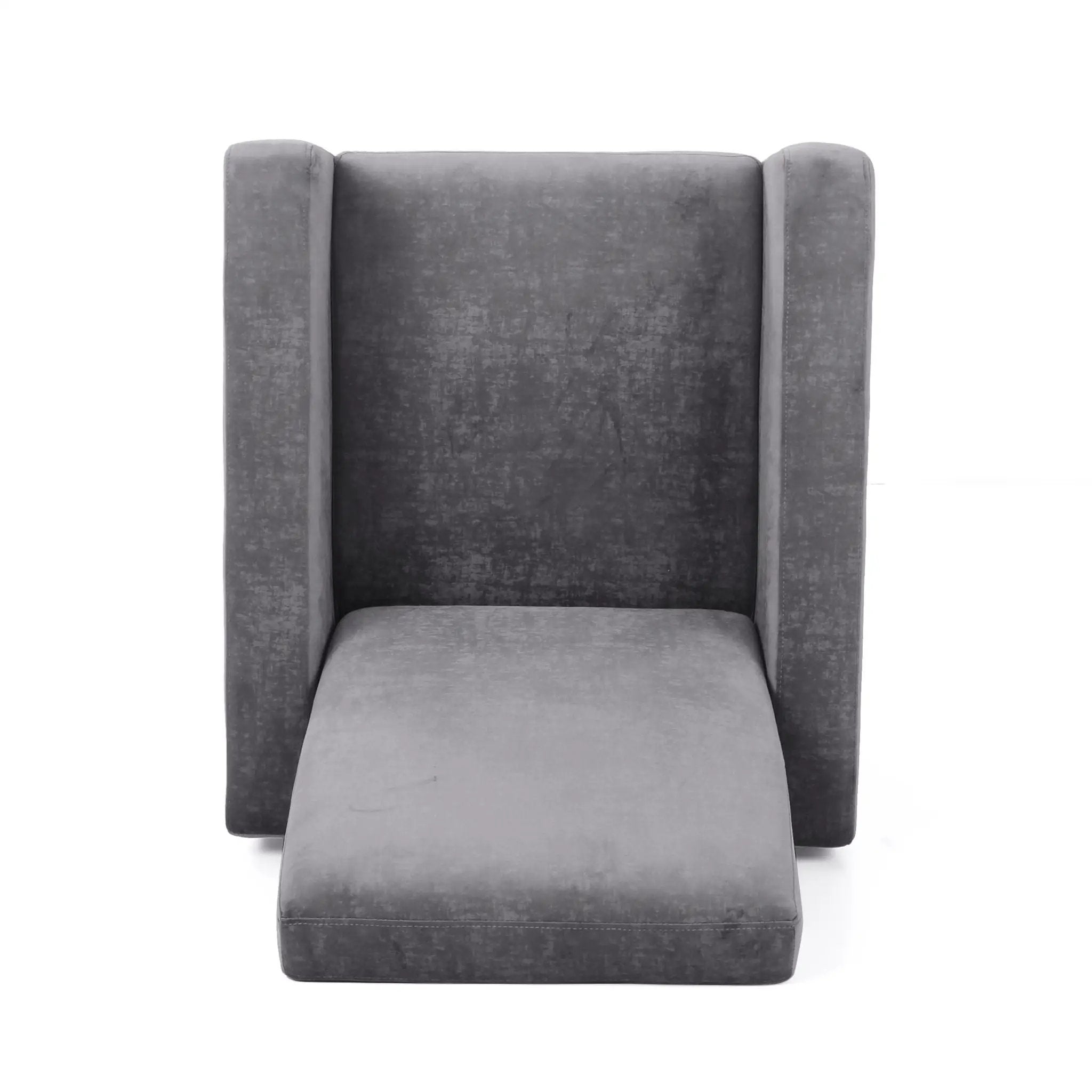 Bolt Upholstered Recliner Chair With Stainless Steel Base - Gray / Chrome by HouseOfZazla