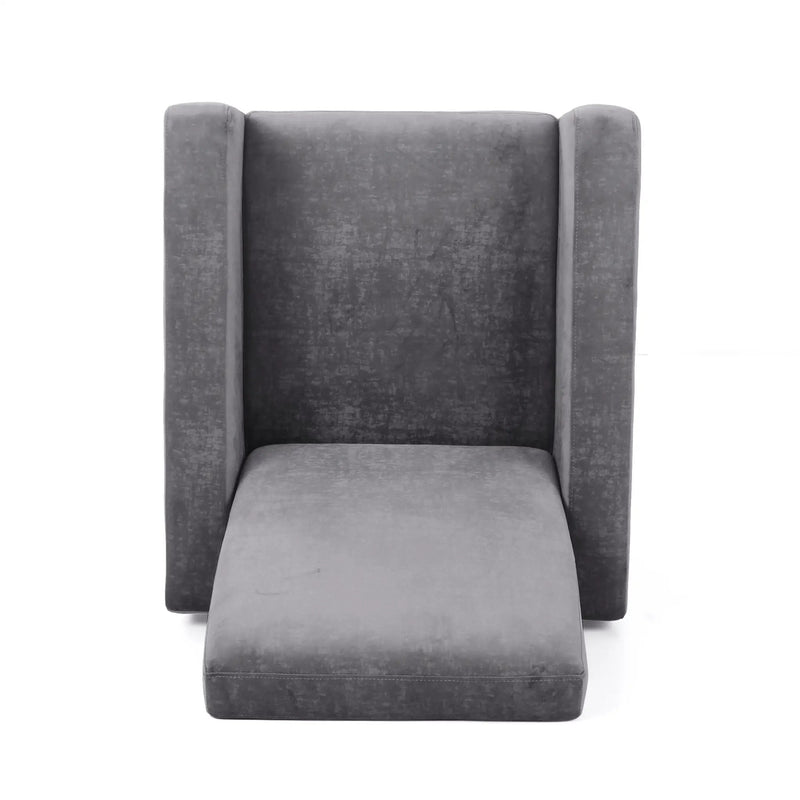 Bolt Upholstered Recliner Chair With Stainless Steel Base - Gray / Chrome by HouseOfZazla