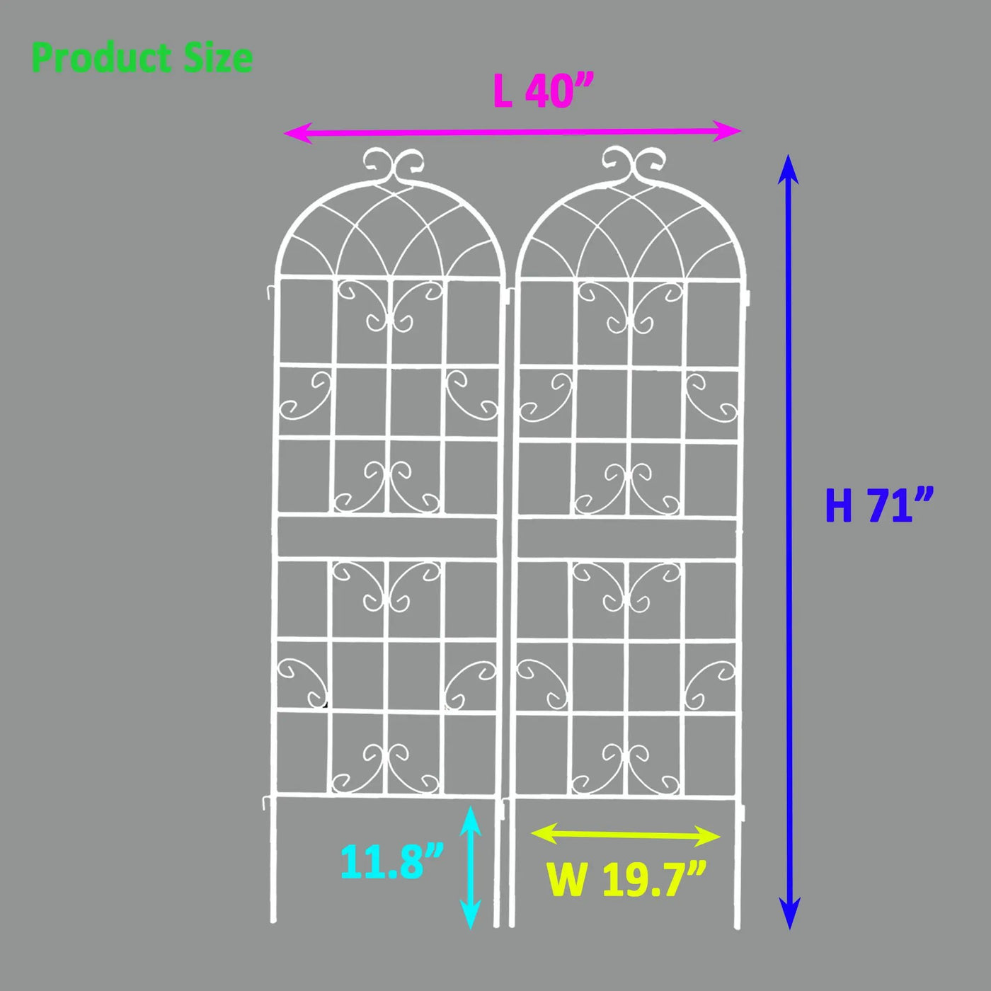 Metal Garden Rustproof Trellis For Climbing Plants Outdoor Flower Support by Unique Piece Furniture