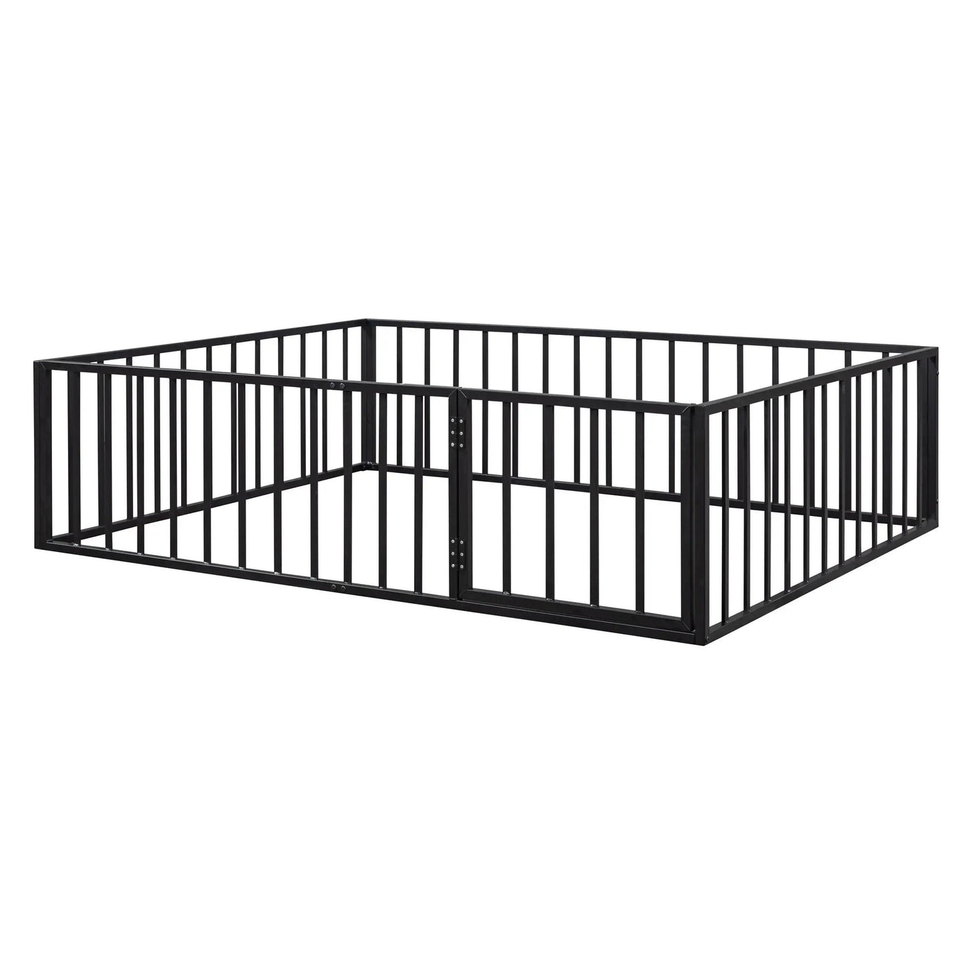 Metal Floor Bed Frame With Fence And Door by Unique Piece Furniture