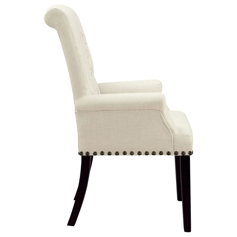 Vaughn - Upholstered Dining Chair With Tapered Legs And Nailhead Trim - Beige by HouseOfZazla