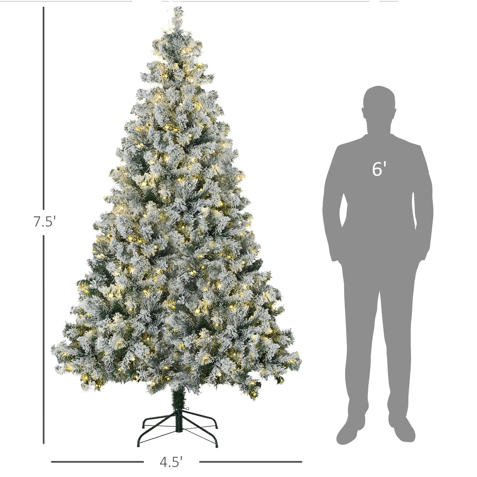 HOMCOM 7.5ft Tall Prelit Artificial Christmas Tree by HouseOfZazla