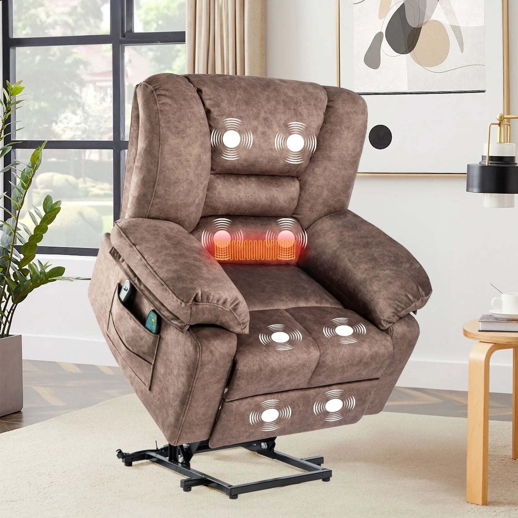 Power Lift Recliner Chair Sofa With Massage by Unique Piece Furniture