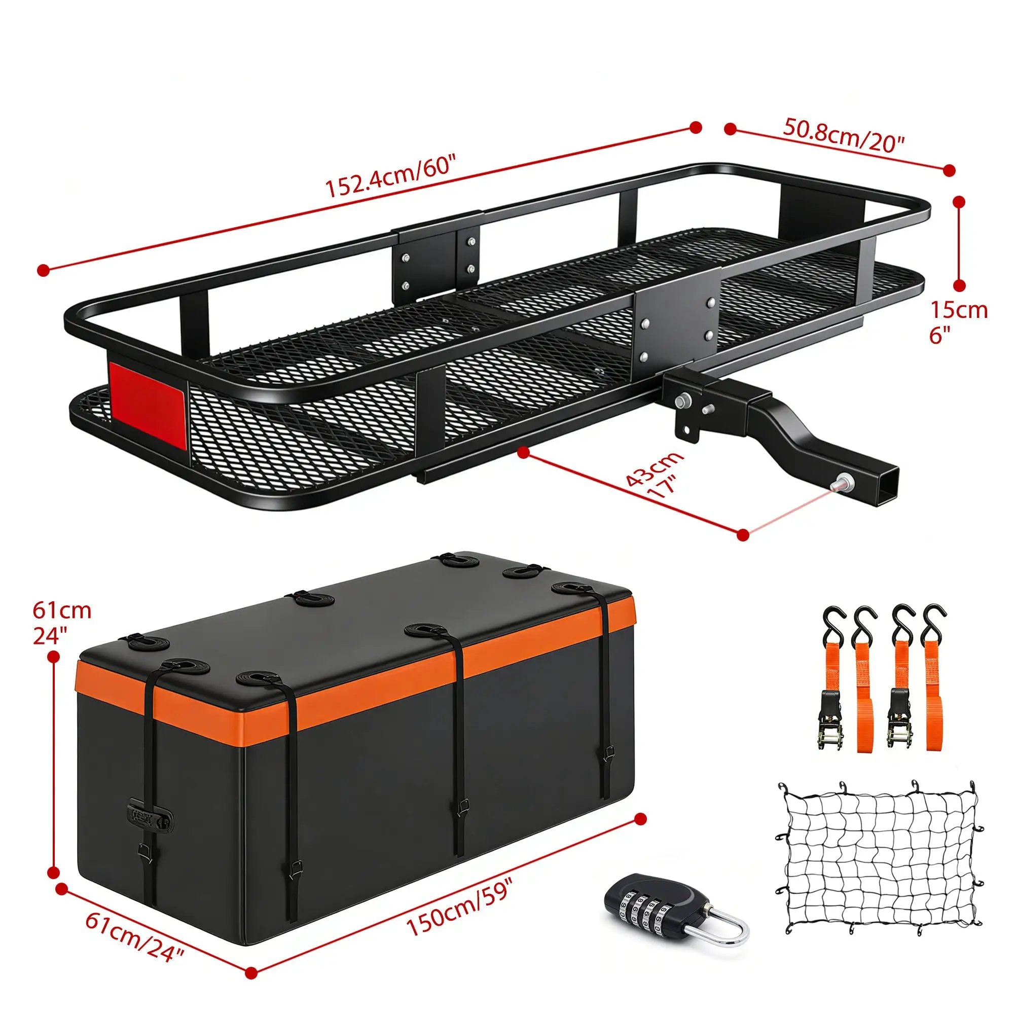 Heavy Duty Folding Hitch Mount Cargo Carrier by HouseOfZazla