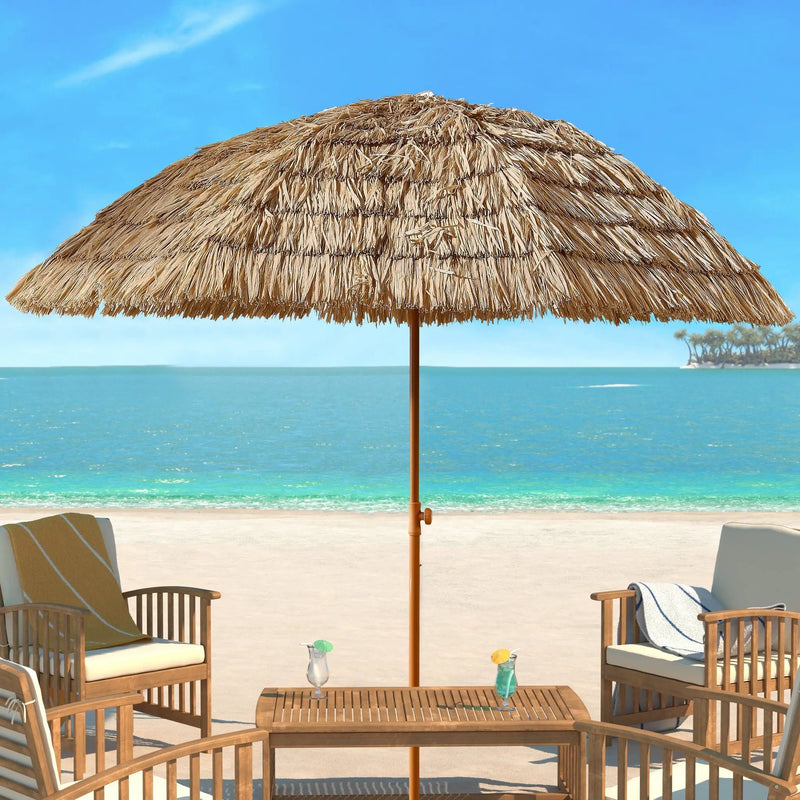 8' Thatched Patio Tiki Umbrella Tropical Palapa by HouseOfZazla