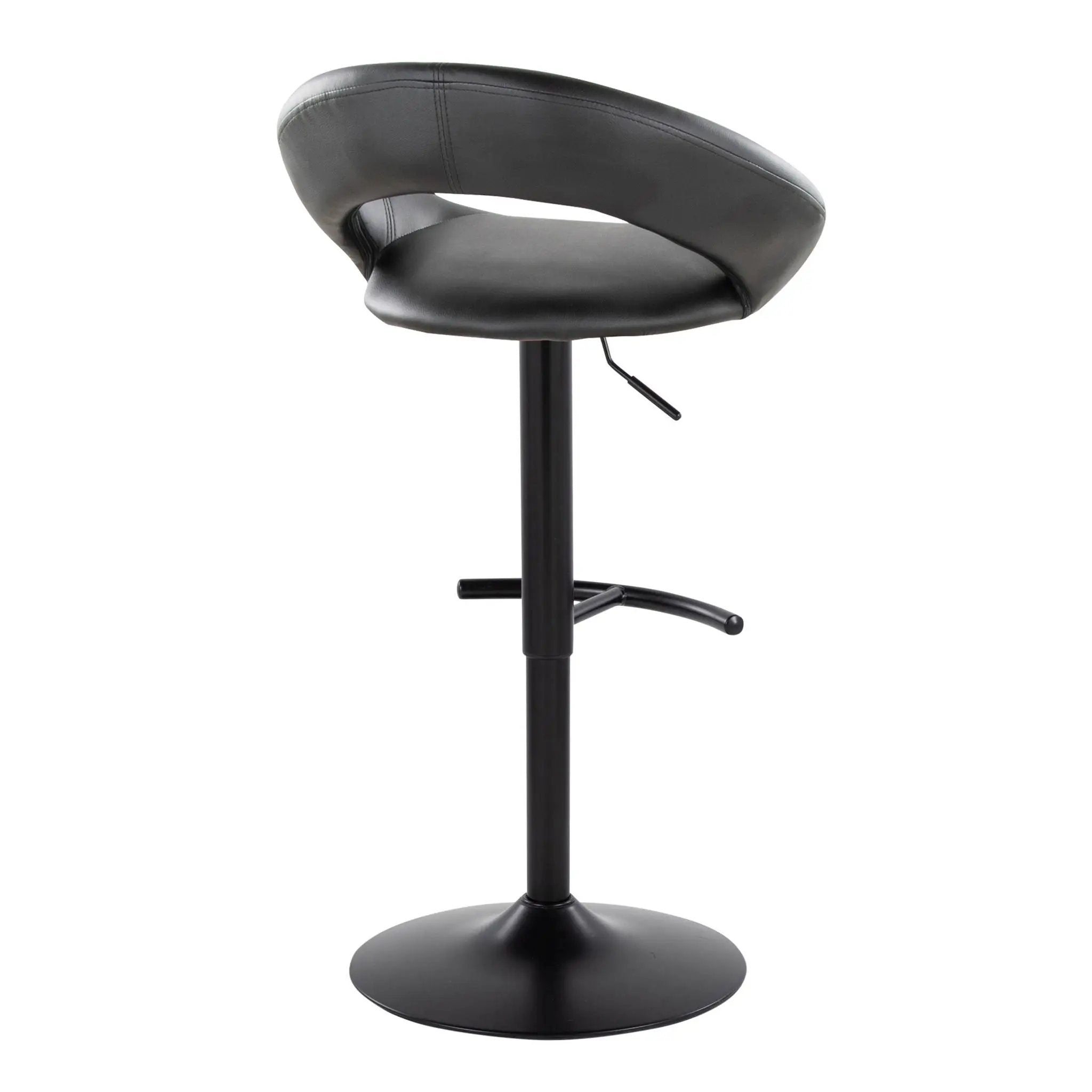 Posh - Contemporary Adjustable Barstool With Swivel & Rounded T Footrest (Set of 2) by Unique Piece Furniture