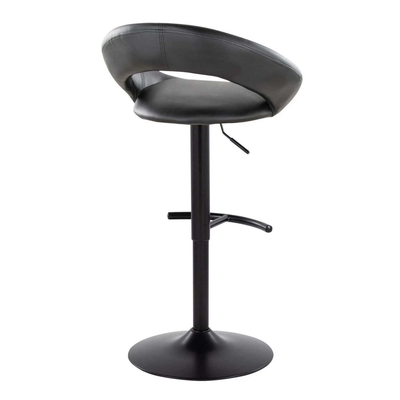Posh - Contemporary Adjustable Barstool With Swivel & Rounded T Footrest (Set of 2) by HouseOfZazla
