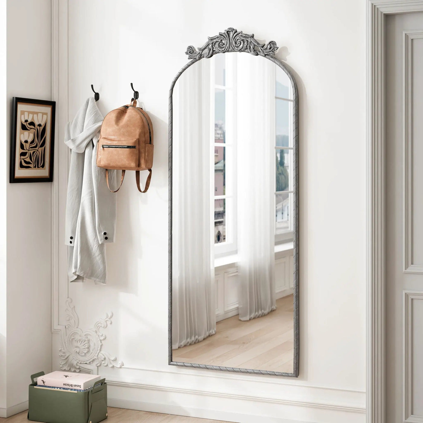 Vintage Arched Full Body Mirror, Wall Mounted For Living Room by Unique Piece Furniture