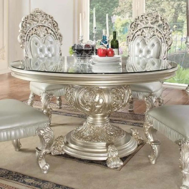 Sandoval - Round Dining Table - Champagne by Unique Piece Furniture
