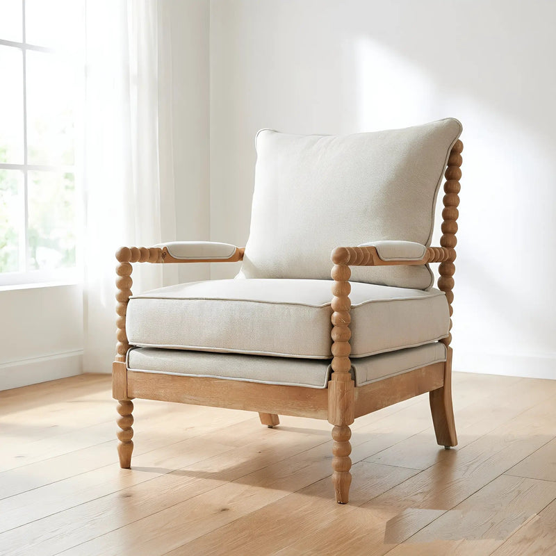 Rubber Wood Accent Chair with High-Density Sponge Cushion by HouseOfZazla